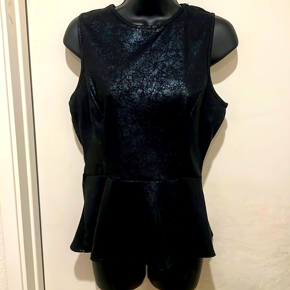 🔥Y2K BLACK SHIMMERY NYE TANK BLOUSE GOTH BARBIECORE
